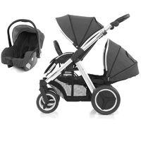 BabyStyle Oyster Max 2 Mirror Finish Tandem 2in1 Travel System-Tungsten Grey