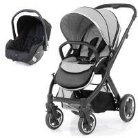 BabyStyle Oyster 2 Black Finish 2in1 Travel System-Pure Silver