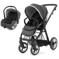 BabyStyle Oyster Max 2 Black Finish 2in1 Travel System-Tungsten Grey