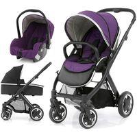 babystyle oyster 2 black finish 3in1 travel system wild purple