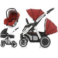 BabyStyle Oyster Max 2 Mirror Finish Tandem 3in1 Travel System-Tango Red