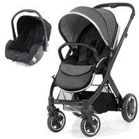 babystyle oyster 2 black finish 2in1 travel system tungsten grey