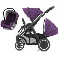 BabyStyle Oyster Max 2 Black Finish Tandem 2in1 Travel System-Wild Purple
