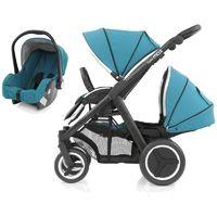 BabyStyle Oyster Max 2 Black Finish Tandem 2in1 Travel System-Deep Topaz