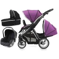 babystyle oyster max 2 black finish tandem 3in1 travel system grape