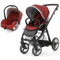 BabyStyle Oyster Max 2 Black Finish 2in1 Travel System-Tango Red