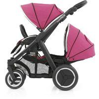 BabyStyle Oyster Max 2 Black Finish Tandem Stroller-Wow Pink
