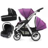BabyStyle Oyster Max 2 Mirror Finish Tandem 3in1 Travel System-Grape