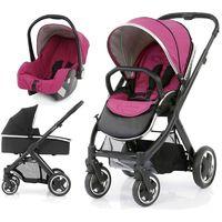 BabyStyle Oyster 2 Black Finish 3in1 Travel System-Wow Pink