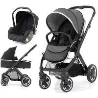 BabyStyle Oyster 2 Black Finish 3in1 Travel System-Tungsten Grey