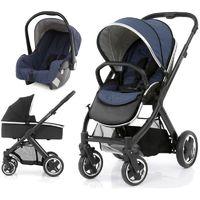 babystyle oyster 2 black finish 3in1 travel system oxford blue