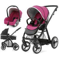 BabyStyle Oyster Max 2 Black Finish 3in1 Travel System-Wow Pink