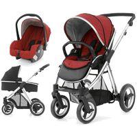 BabyStyle Oyster Max 2 Mirror Finish 3in1 Travel System-Tango Red