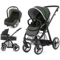 BabyStyle Oyster Max 2 Black Finish 3in1 Travel System-Olive Green