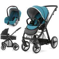 BabyStyle Oyster Max 2 Black Finish 3in1 Travel System-Deep Topaz