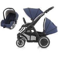 BabyStyle Oyster Max 2 Black Finish Tandem 2in1 Travel System-Oxford Blue
