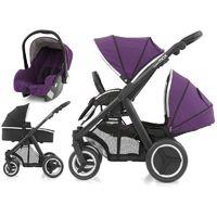 babystyle oyster max 2 black finish tandem 3in1 travel system wild pur ...