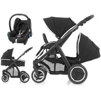BabyStyle Oyster Max 2 Black Finish Tandem 3in1 CABRIOFIX Travel System