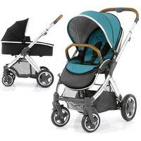 BabyStyle Oyster 2 Mirror Finish Tan Handle 2in1 Pram System-Deep Topaz