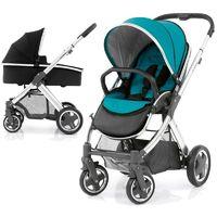 BabyStyle Oyster 2 Mirror Finish Black Handle 2in1 Pram System-Deep Topaz