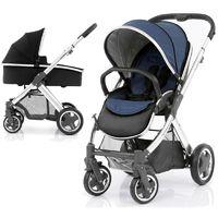 BabyStyle Oyster 2 Mirror Finish Black Handle 2in1 Pram System-Oxford Blue