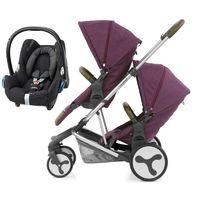 babystyle hybrid tandem 2in1 travel system wild orchid