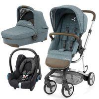 babystyle hybrid city 3in1 travel system mineral blue