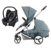 babystyle hybrid tandem 3in1 travel system mineral blue