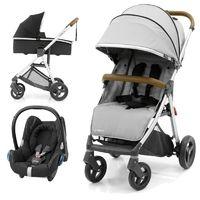 BabyStyle Oyster Zero 3in1 Maxi Cosi Travel System-Pure Silver