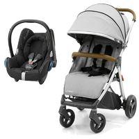 BabyStyle Oyster Zero 2in1 Maxi Cosi Travel System-Pure Silver