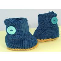Baby One Button Booties by MadMonkeyKnits (636) - Digital Version