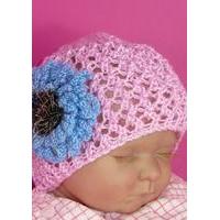 Baby Lacey Flower Skullcap Hat by MadMonkeyKnits (605) - Digital Version