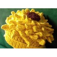 Baby Sunflower Beanie Hat by MadMonkeyKnits (50) - Digital Version