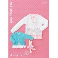 babies girls round and v neck cardigans in hayfield baby sparkle dk 45 ...