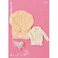 Babies & Girls Flat Collared and Round Neck Cardigans in Hayfield Baby Sparkle DK (4538)