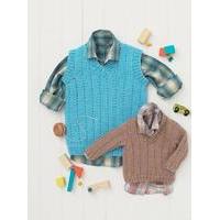 babies and boys sweater and tank in hayfield baby chunky 4615