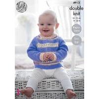 Baby Sweater and Cardigan in King Cole Cherish (4913)