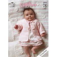 Baby Set with Pram Blanket in King Cole Comfort DK (3016)