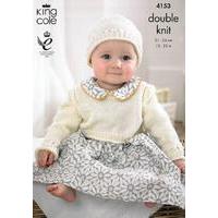 Baby Cropped Cardigans, Cropped Top and Hat in King Cole Baby DK (4153)