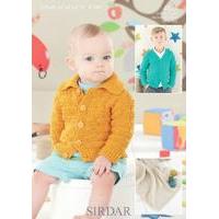 Babies & Boys V Neck and Flat Collared Cardigans and Blanket in Sirdar Snuggly DK (4526)