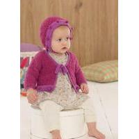 baby girls cardigan bonnet shoes and blanket in sirdar snuggly snowfla ...