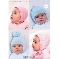 Baby\'s Bonnets and Helmets in Sirdar Snuggly 4 Ply (1371)