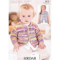 baby and girls cardigans in sirdar snuggly baby crofter dk 4518