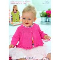 Baby and Girls Round Neck Cardigans in Sirdar Snuggly Baby Bamboo DK (1915)
