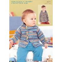 Babies and Boys Flat Collared and Hooded Jackets in Sirdar Snuggly Baby Crofter DK (4571)