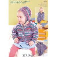 Babies and Girls Cardigans, Bonnet and Blanket in Sirdar Snuggly Baby Crofter DK (4570)