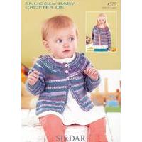Babies and Girls Round Neck A-line Cardigan in Snuggly Baby Crofter DK (4575)