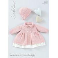 Baby Girls Peter Pan Collared Coat with Bonnet in Sublime Baby Cashmere Merino Silk 4 Ply (6099) - Digital Version