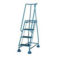 Barton Mobile Four Tread Steps on Retractable Castors Double Handrails