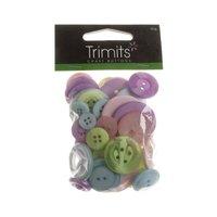 Bag of Craft Buttons 60g Assorted Pastels by Trimits 376967